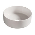 Rund porcelænsvask fritstående/topmonteret hvid Ø36 cm